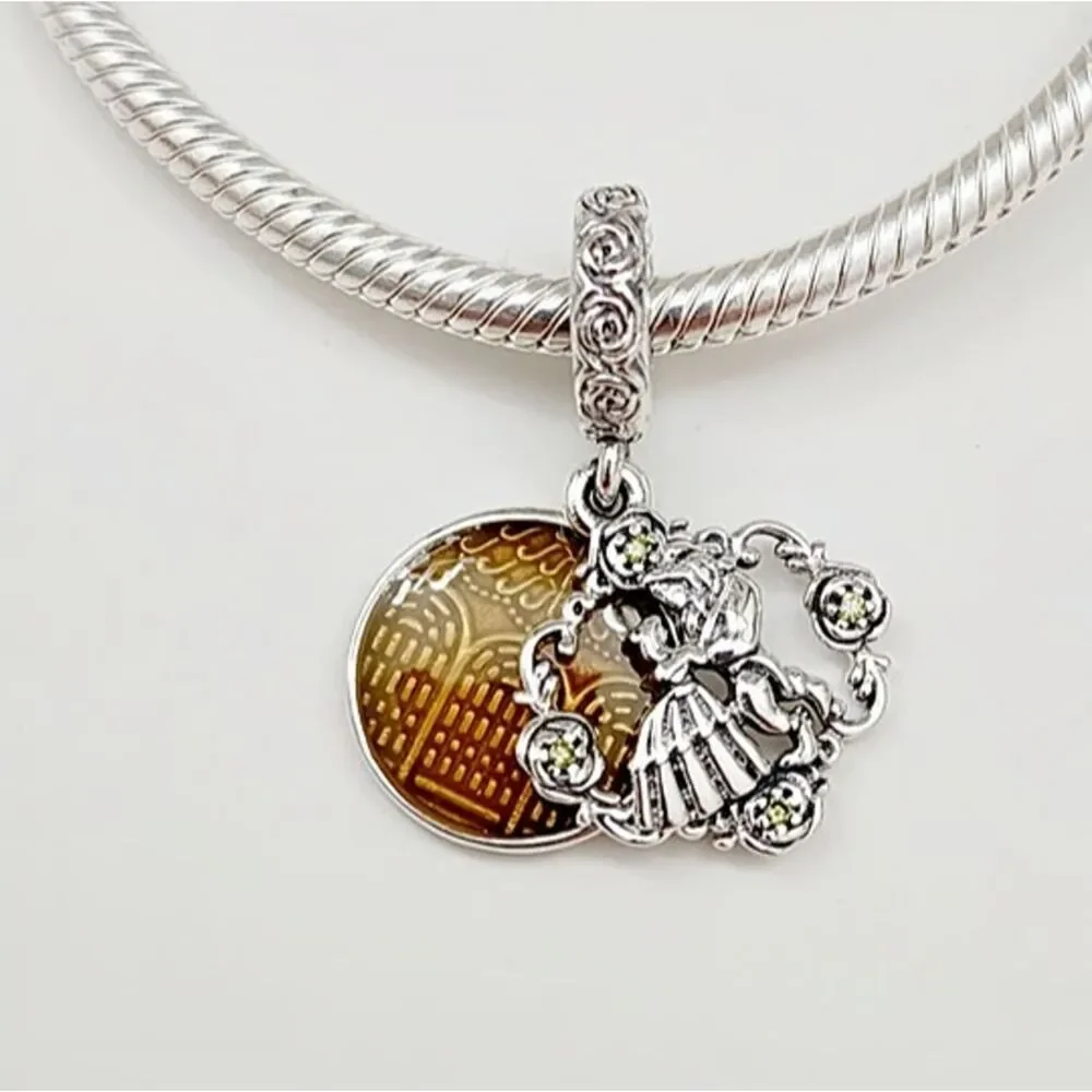 NWOT Disney Beauty & the Beast Belle's Dress Silver Dangle Charm